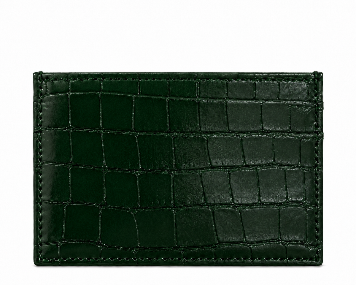 Croco Card Holder - Emerald