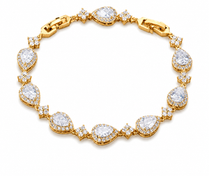 Diamond Tear Drop Bracelet - Gold