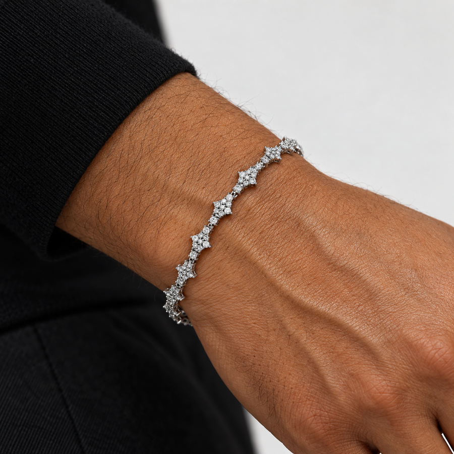 Iced Honeycomb Tennis Bracelet