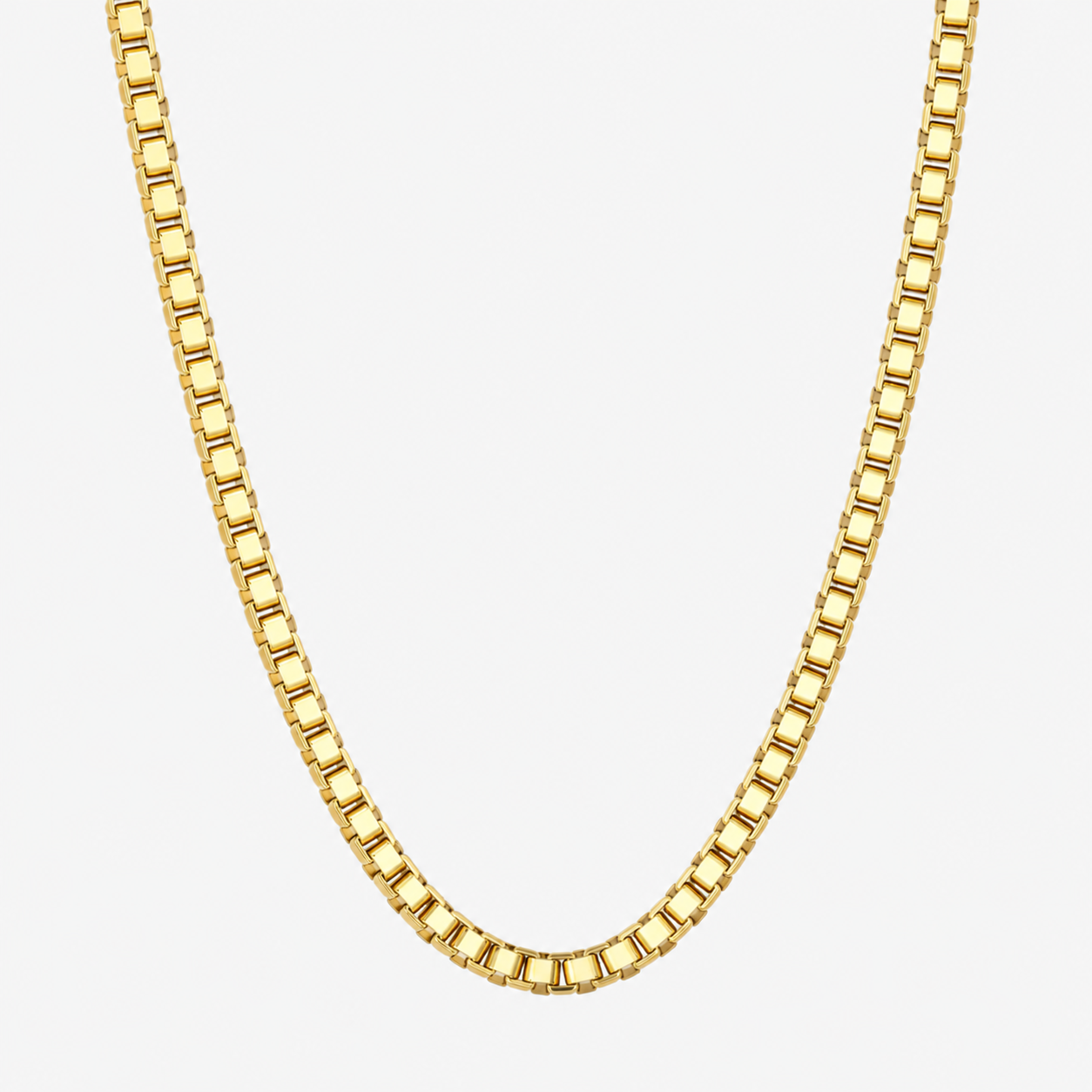 925 Sterling Silver Gold Square Link Chain