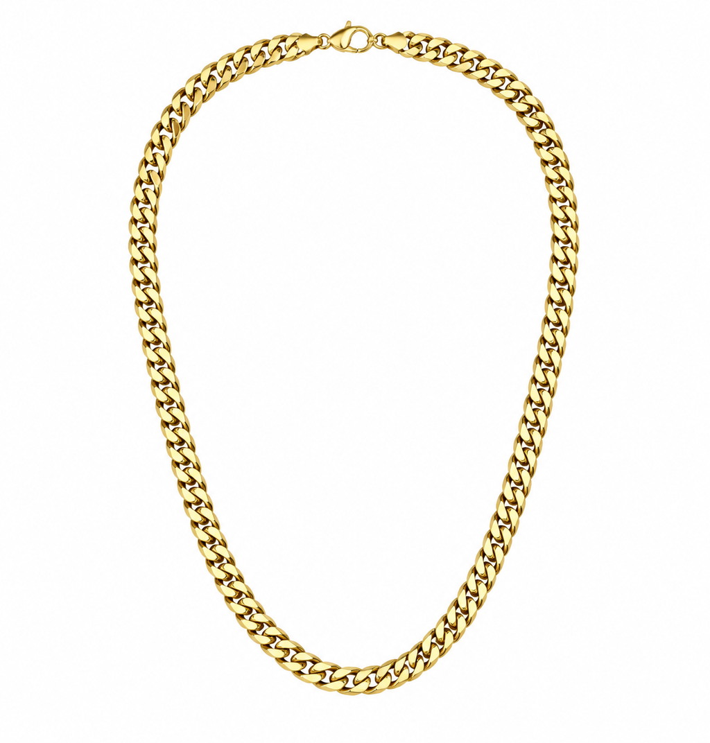 Royal Gold-Tone Cuban Link Chain – Unisex