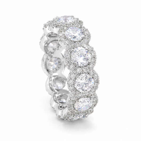 Iced Halo Eternity Ring