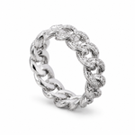 Iced Cuban Link Ring – Silver