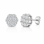 Moissanite bloem oorknoppen