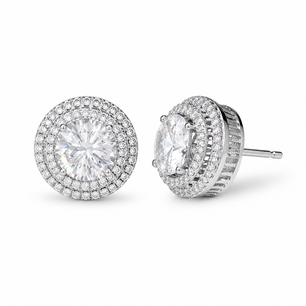 Round Moissanite Stud Earrings