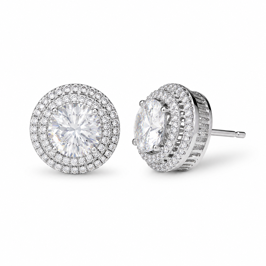 Round Moissanite Stud Earrings