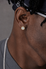 Round Moissanite Stud Earrings – Gold