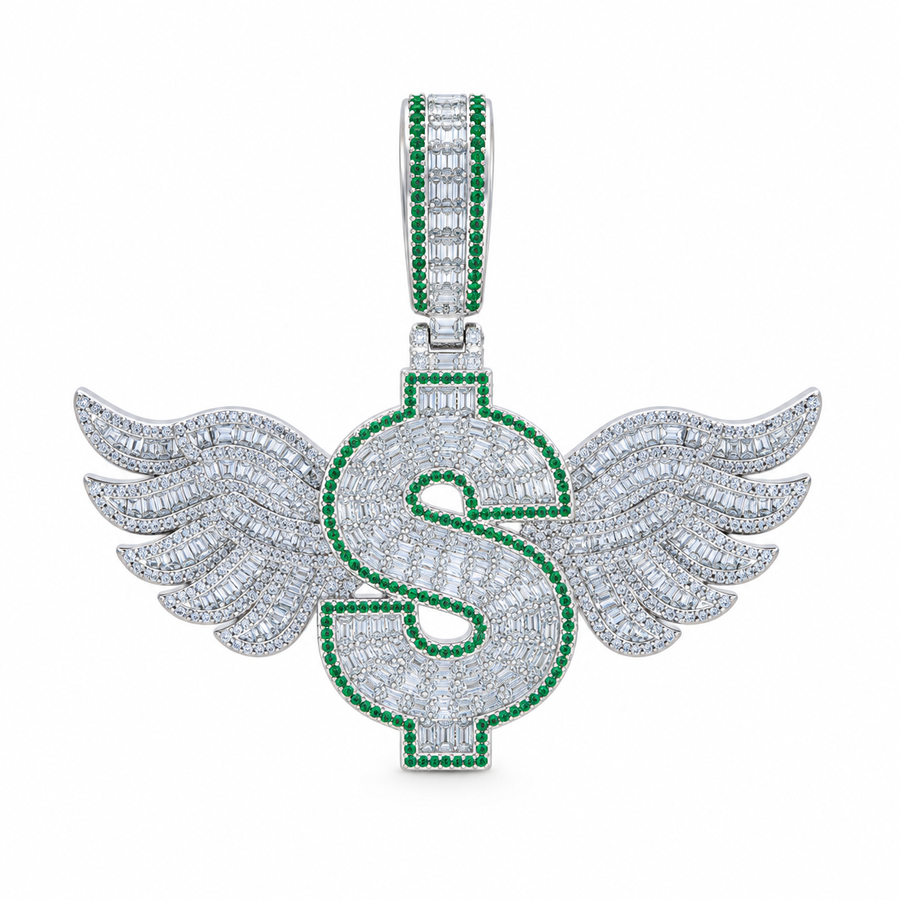 Fortune Wings Iced Pendant