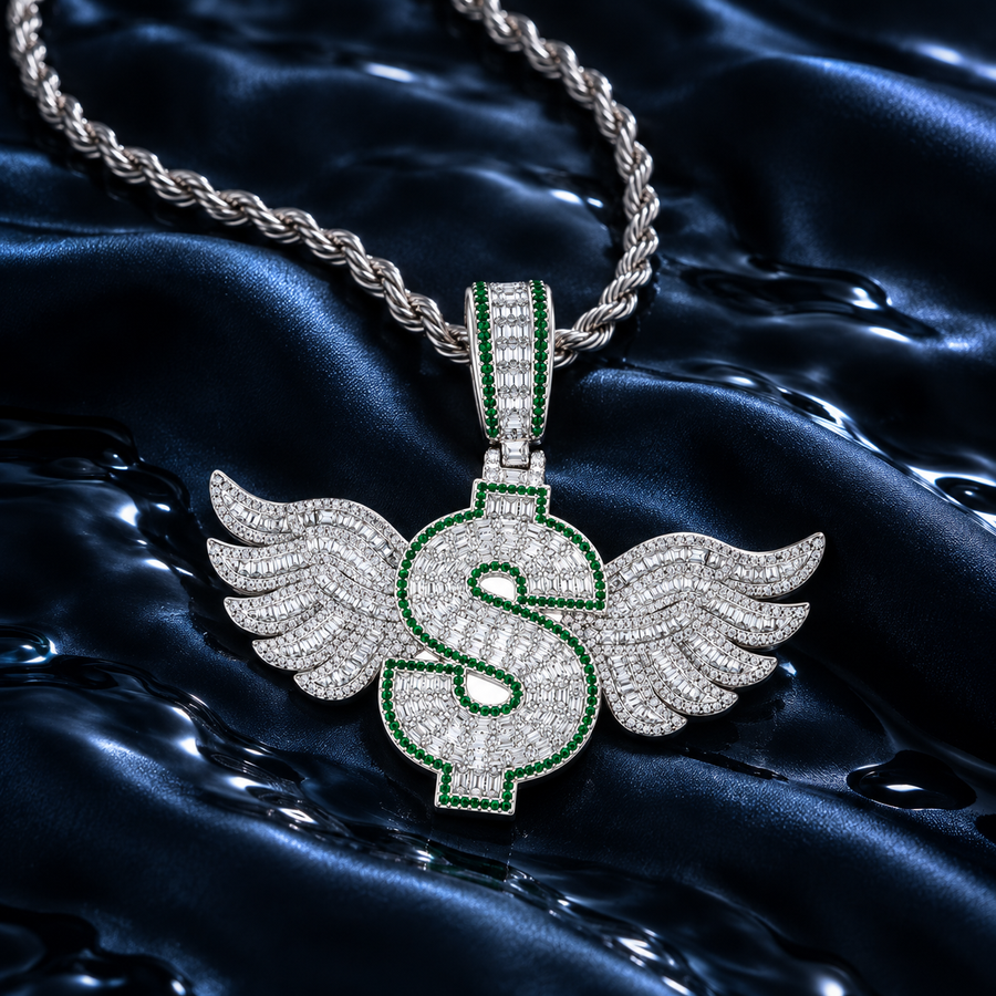 Fortune Wings Iced Pendant