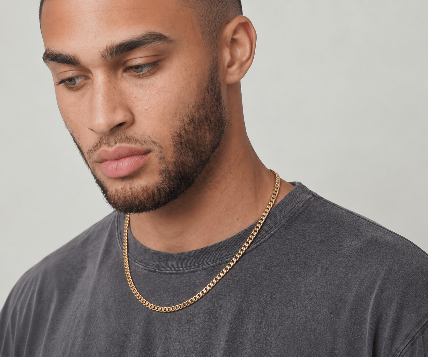 925 Sterling Silver Gold Square Link Chain