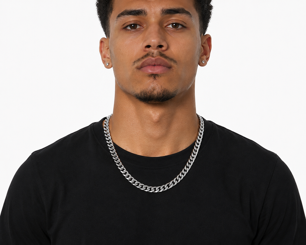 Silver Cuban Link Chain – 316L Stainless Steel