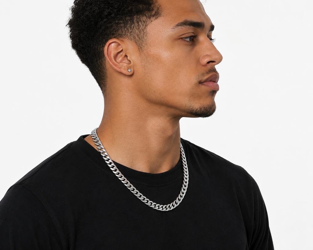 Silver Cuban Link Chain – 316L Stainless Steel