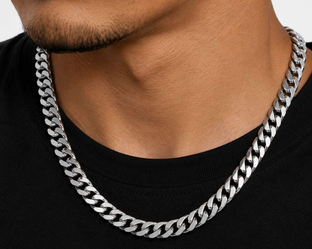 Silver Cuban Link Chain – 316L Stainless Steel