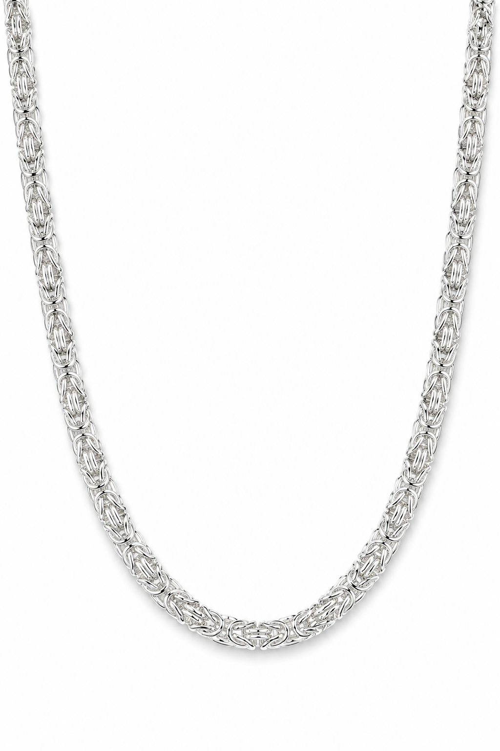925 Sterling Silver 5MM Byzantine Chain Necklace