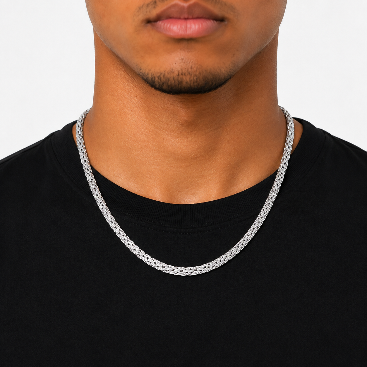 925 Sterling Silver 5MM Byzantine Chain Necklace