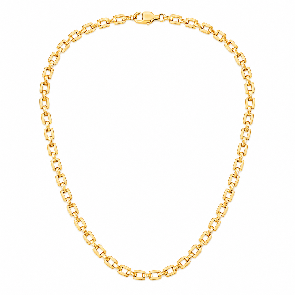 GANEMLY 316L Stainless Steel Metal Waterproof 18K Gold Plated Twist Necklace Women Fashion Neck Chain Collar Jewelry Bijoux