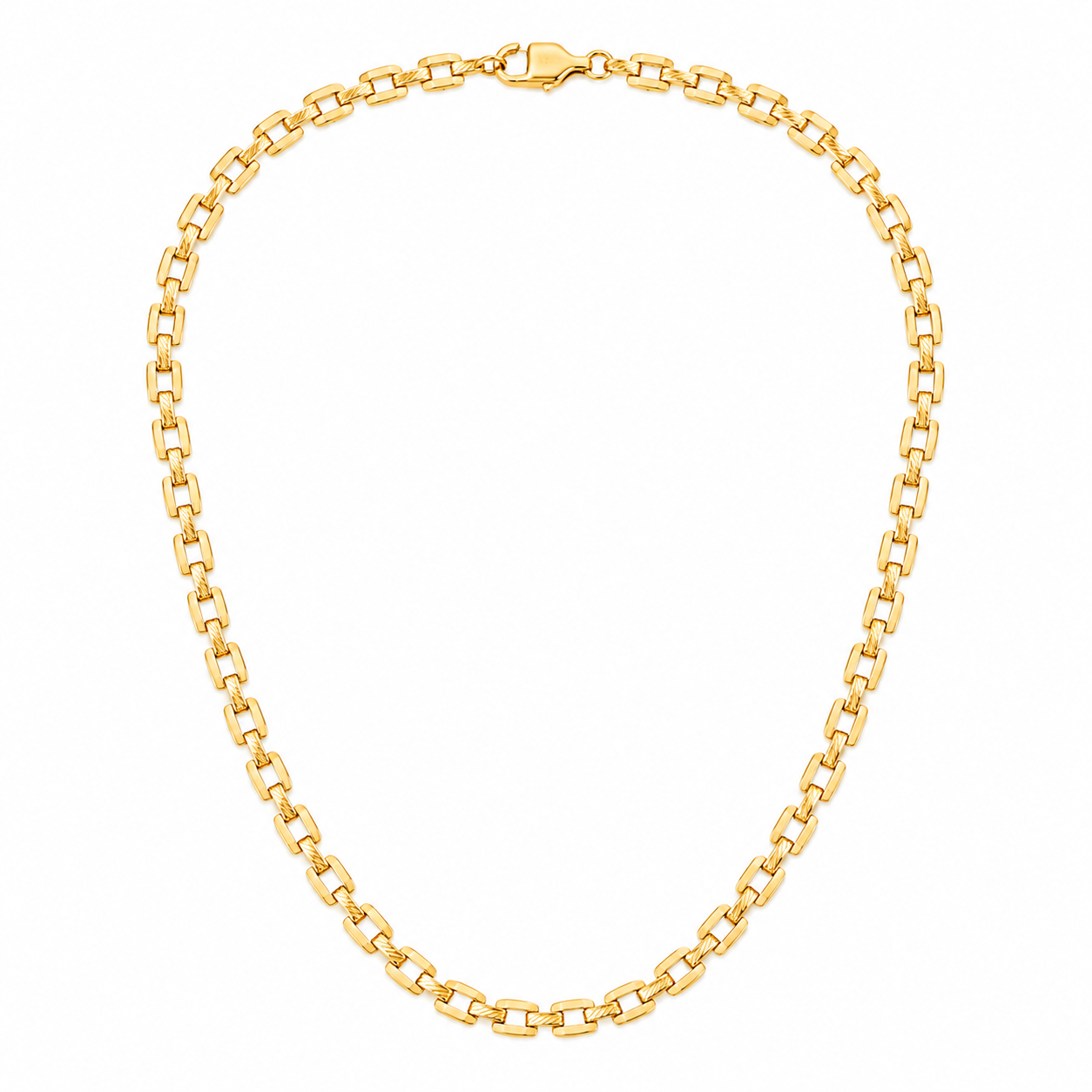 GANEMLY 316L Stainless Steel Metal Waterproof 18K Gold Plated Twist Necklace Women Fashion Neck Chain Collar Jewelry Bijoux