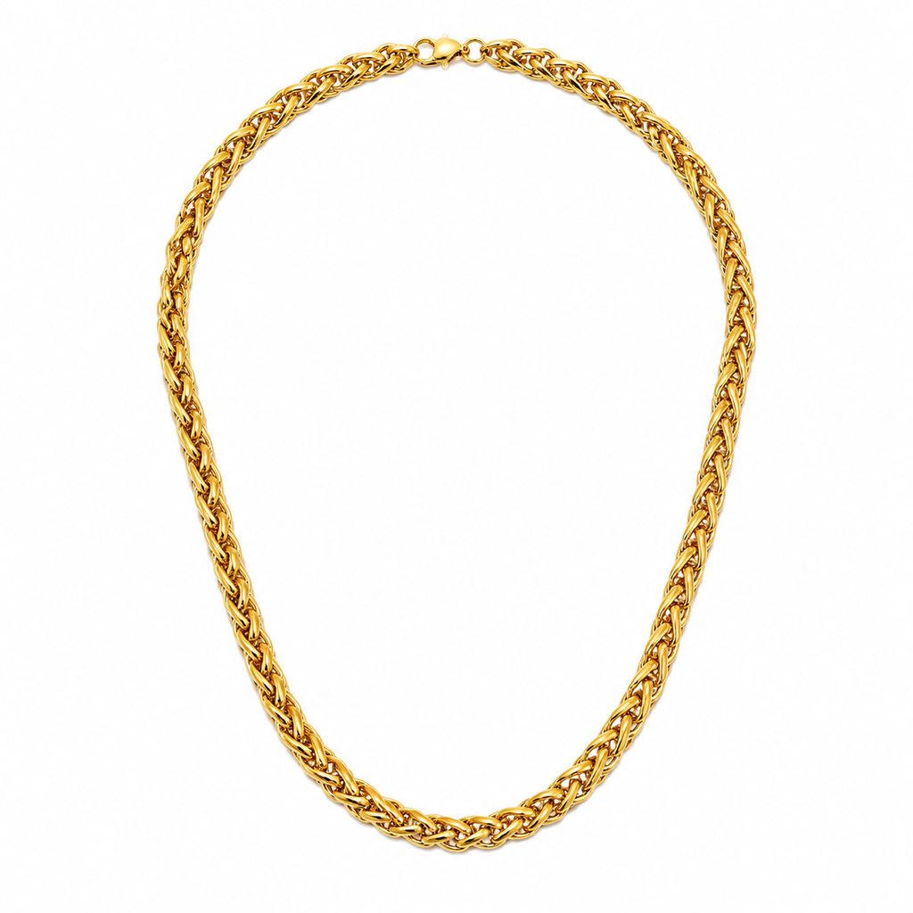 GANEMLY 316L Stainless Steel Metal Waterproof 18K Gold Plated Twist Necklace Women Fashion Neck Chain Collar Jewelry Bijoux