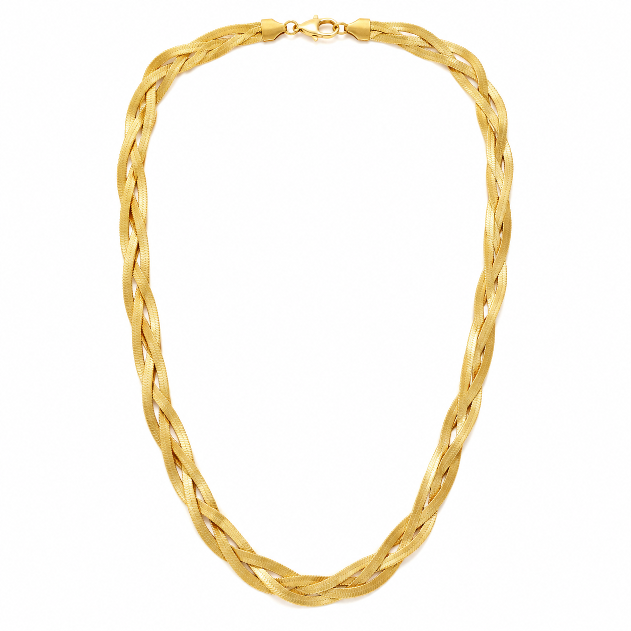 GANEMLY 316L Stainless Steel Metal Waterproof 18K Gold Plated Twist Necklace Women Fashion Neck Chain Collar Jewelry Bijoux
