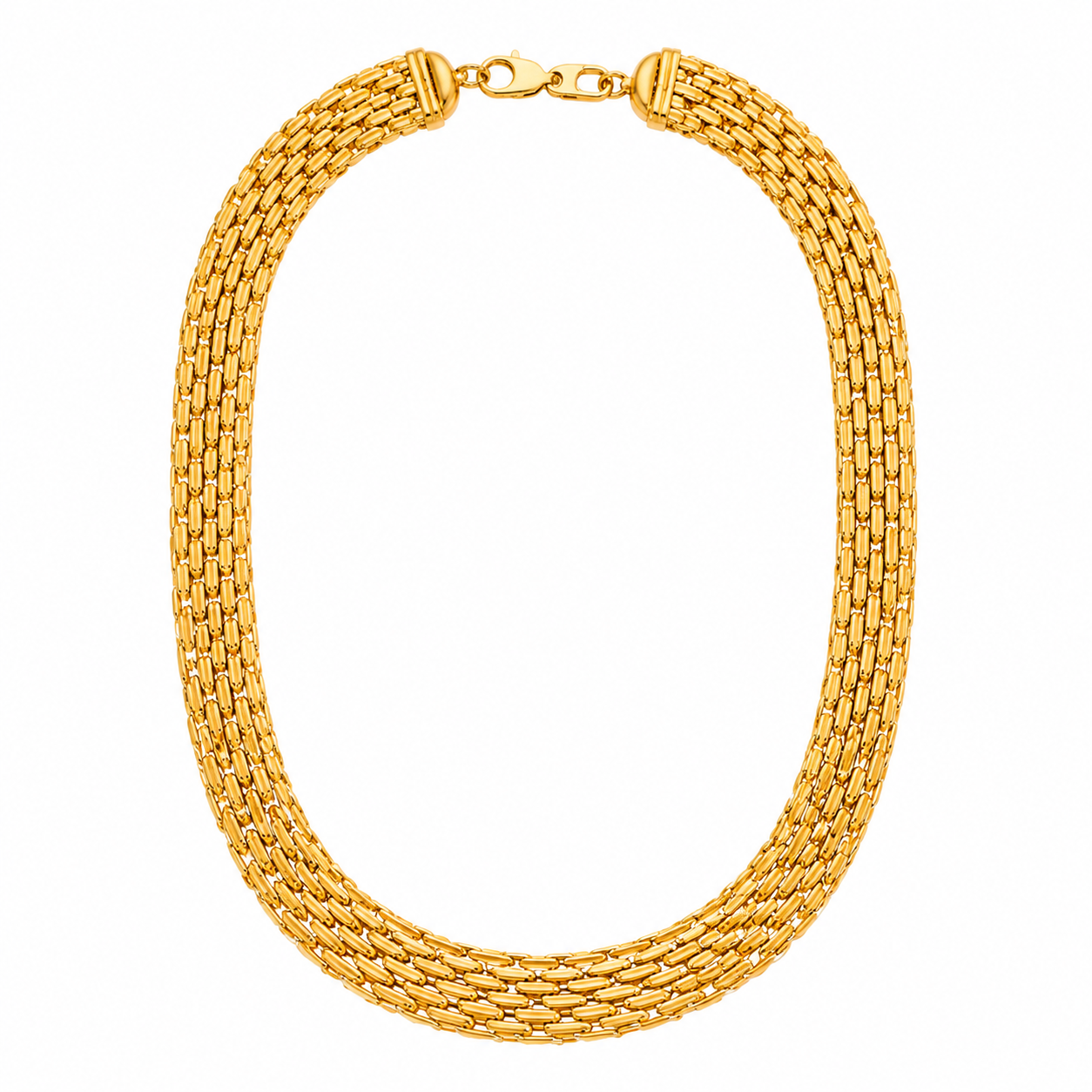 GANEMLY 316L Stainless Steel Metal Waterproof 18K Gold Plated Twist Necklace Women Fashion Neck Chain Collar Jewelry Bijoux