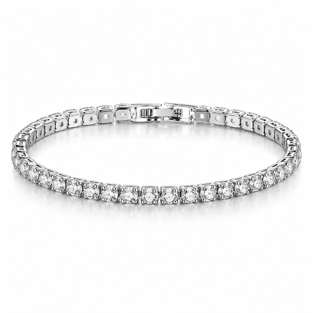 S925 Sterling Silver 4mm Zirconia Tennis Bracelet