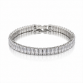 S925 Sterling Silver Emerald-Cut Tennis Bracelet – 6mm