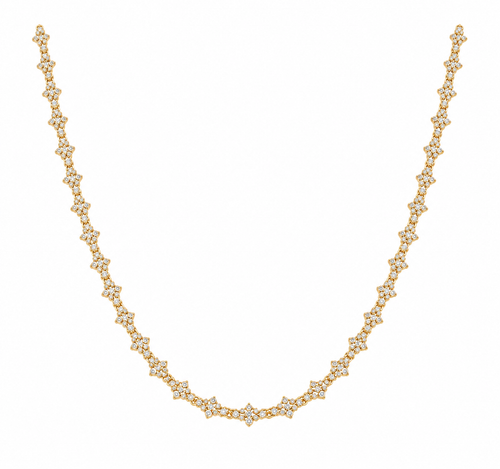 Iced Honeycomb Necklace - Gold