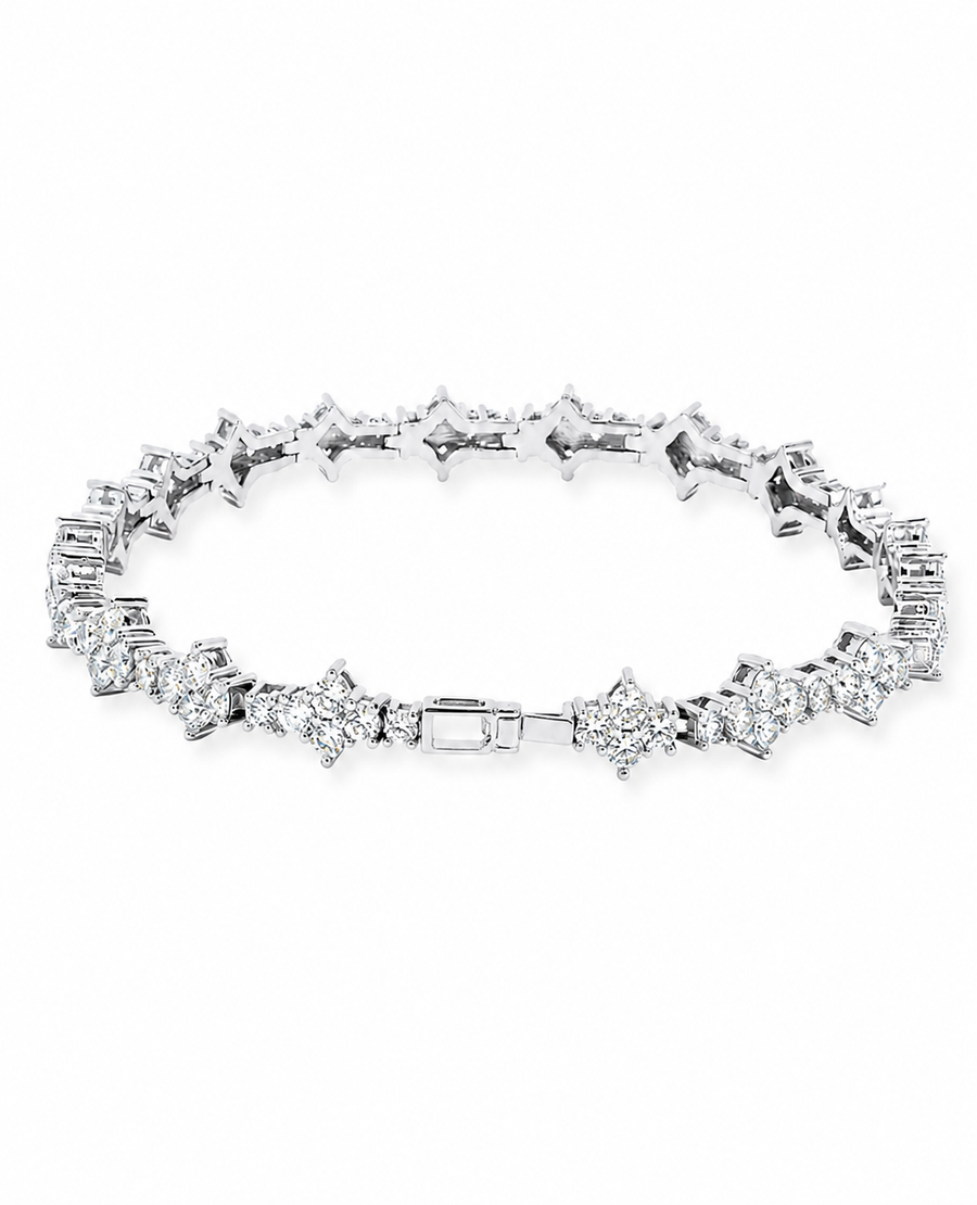 Iced Honeycomb Tennis Bracelet