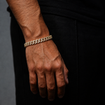 Iced Gouden Cubaanse Schakelarmband