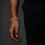 Iced Gouden Cubaanse Schakelarmband