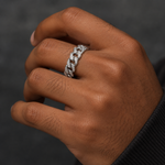 Iced Cuban Link Ring – Silver