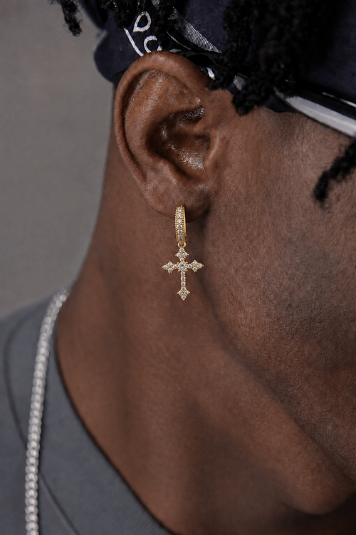 Kruis Hanger Creolen – Goud