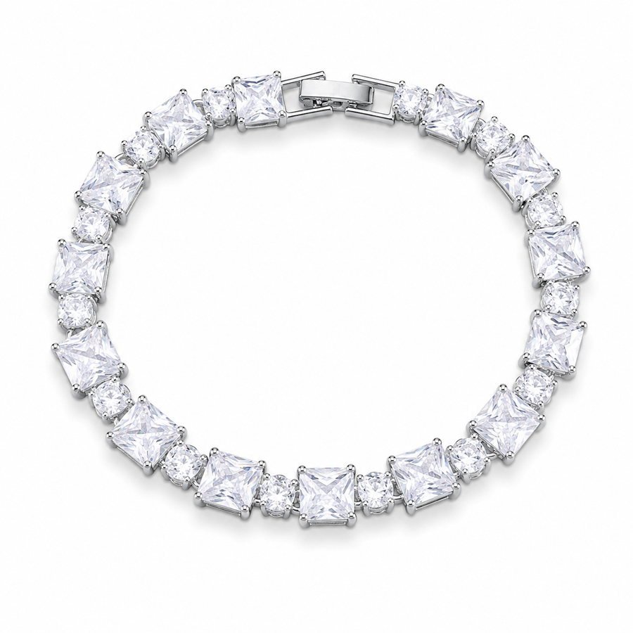 Iced Geometric Tennis Bracelet
