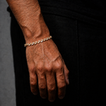 Gouden Armband met Iced Marquise Bladeren