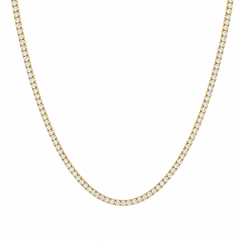 Iced Tennis Ketting - Goud