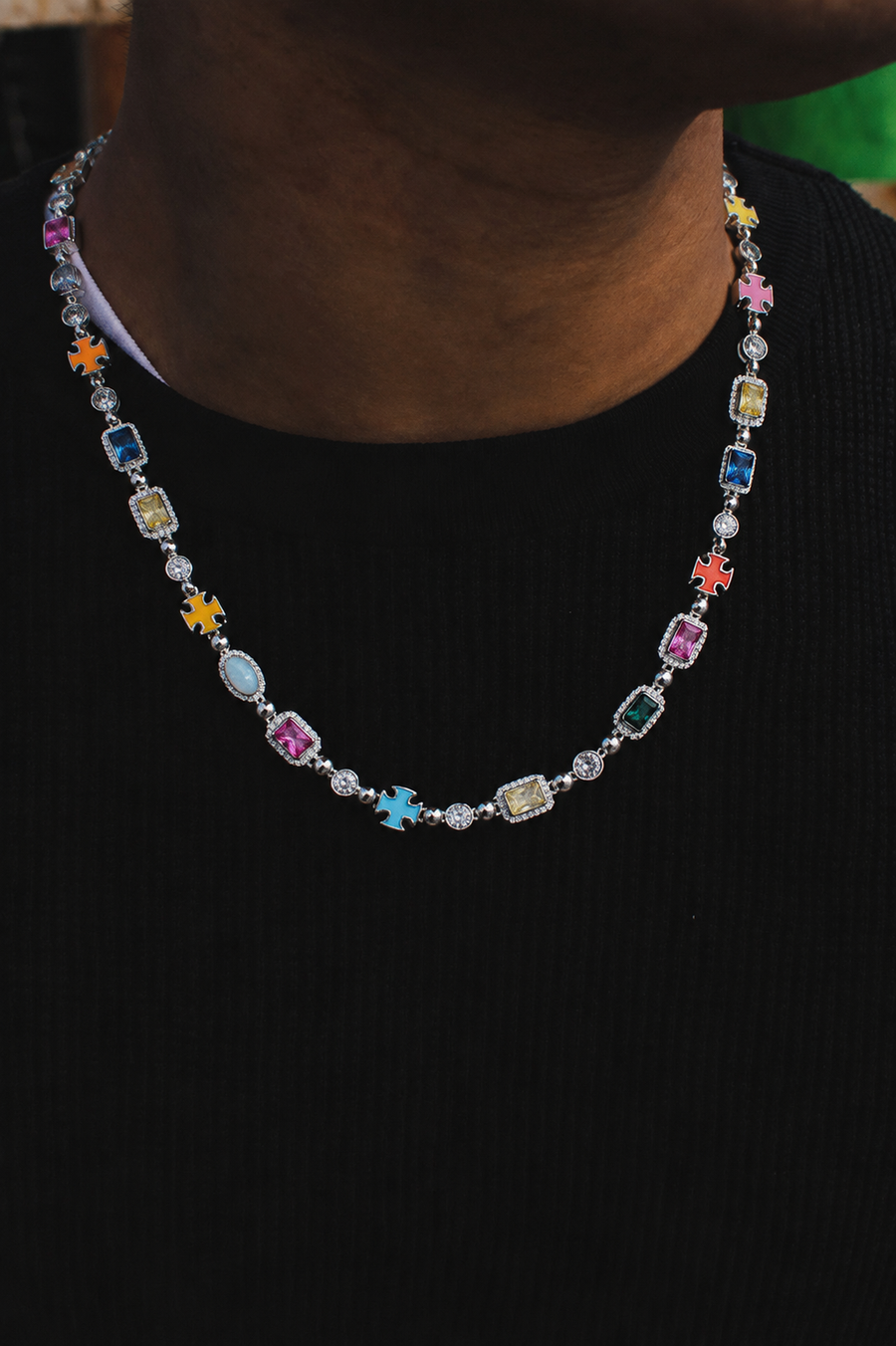 Rainbow Iced Necklace Full Spectrum