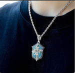 Brazil Legacy Iced Pendant & Chain - Silver