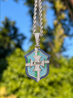 Brazil Legacy Iced Pendant & Chain - Silver