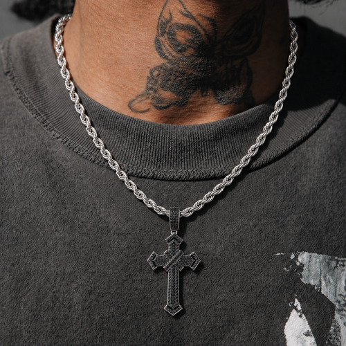 Eternal Cross Pendant & Necklace - Black