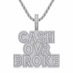 Cash Ova Broke Iced Pendant - Silver