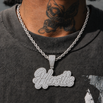 Hustle Iced Pendant - Silver