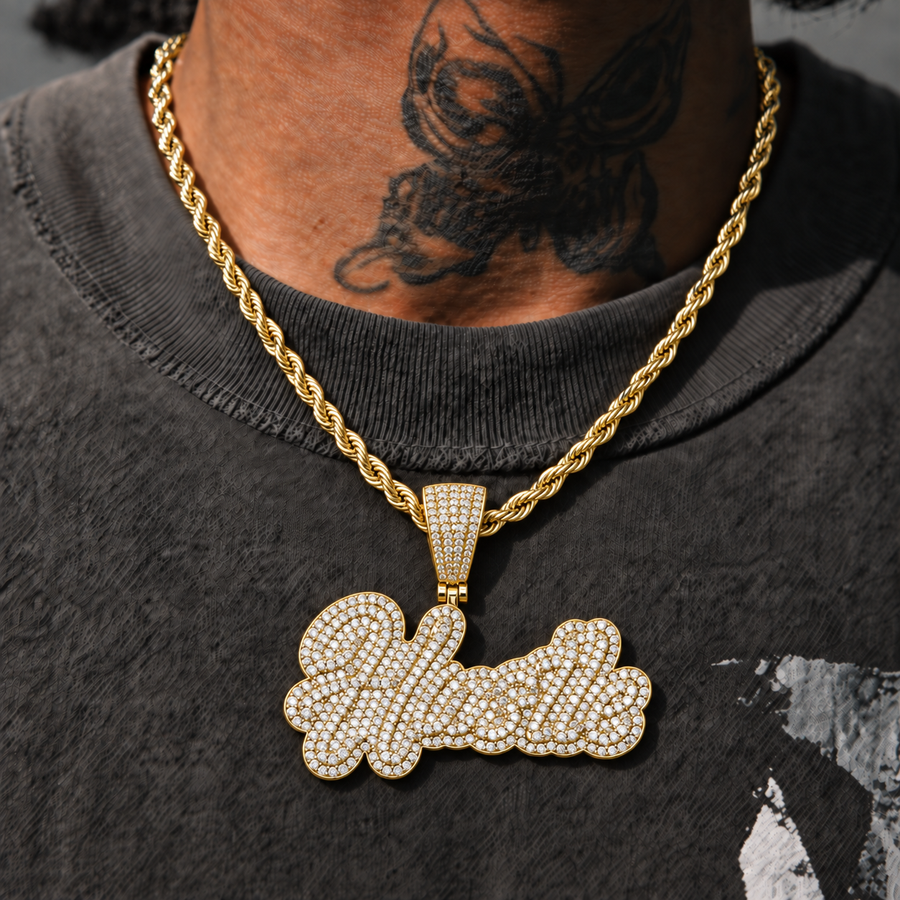 Hustle Iced Pendant - Gold