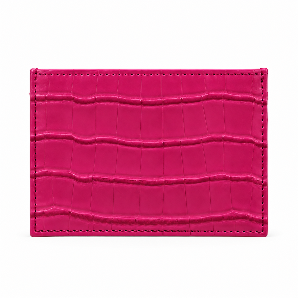 Croco Card Holder - Raspberry