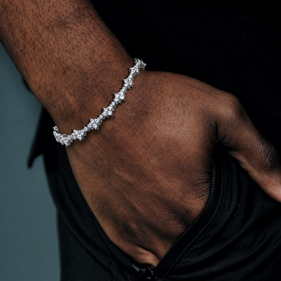 Iced Honeycomb Bracelet – Silver