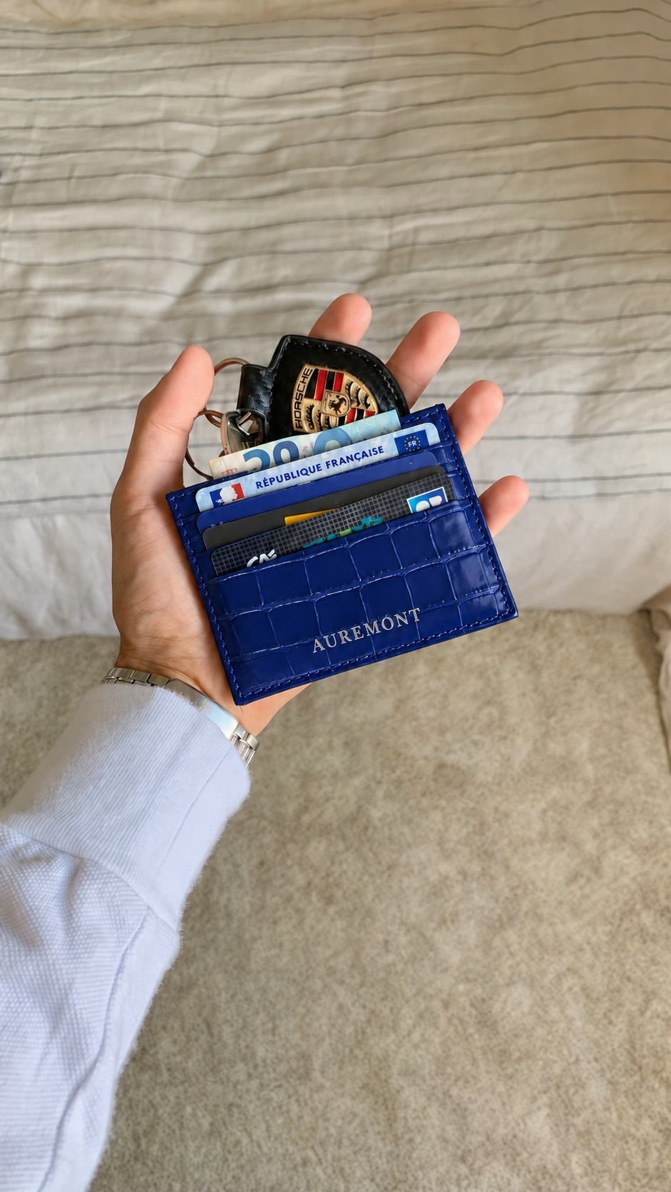 Croco Card Holder - Royal Blue