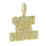 Cash Ova Broke Iced Pendant - Gold