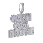 Cash Ova Broke Iced Pendant - Silver