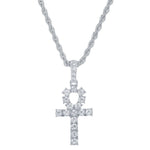 Iced Cross & Ankh Necklace