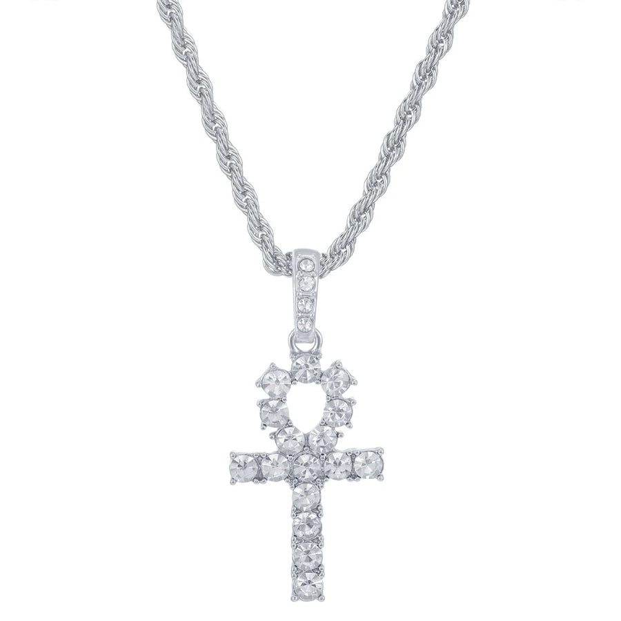 Iced Cross & Ankh Necklace