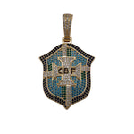 Brazil Legacy Iced Pendant & Chain - Gold